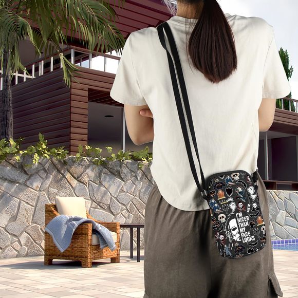 Scary Halloween Crossbody Bag Horror Movie Lover Gift Michael Scary :] - Picture 4 of 7